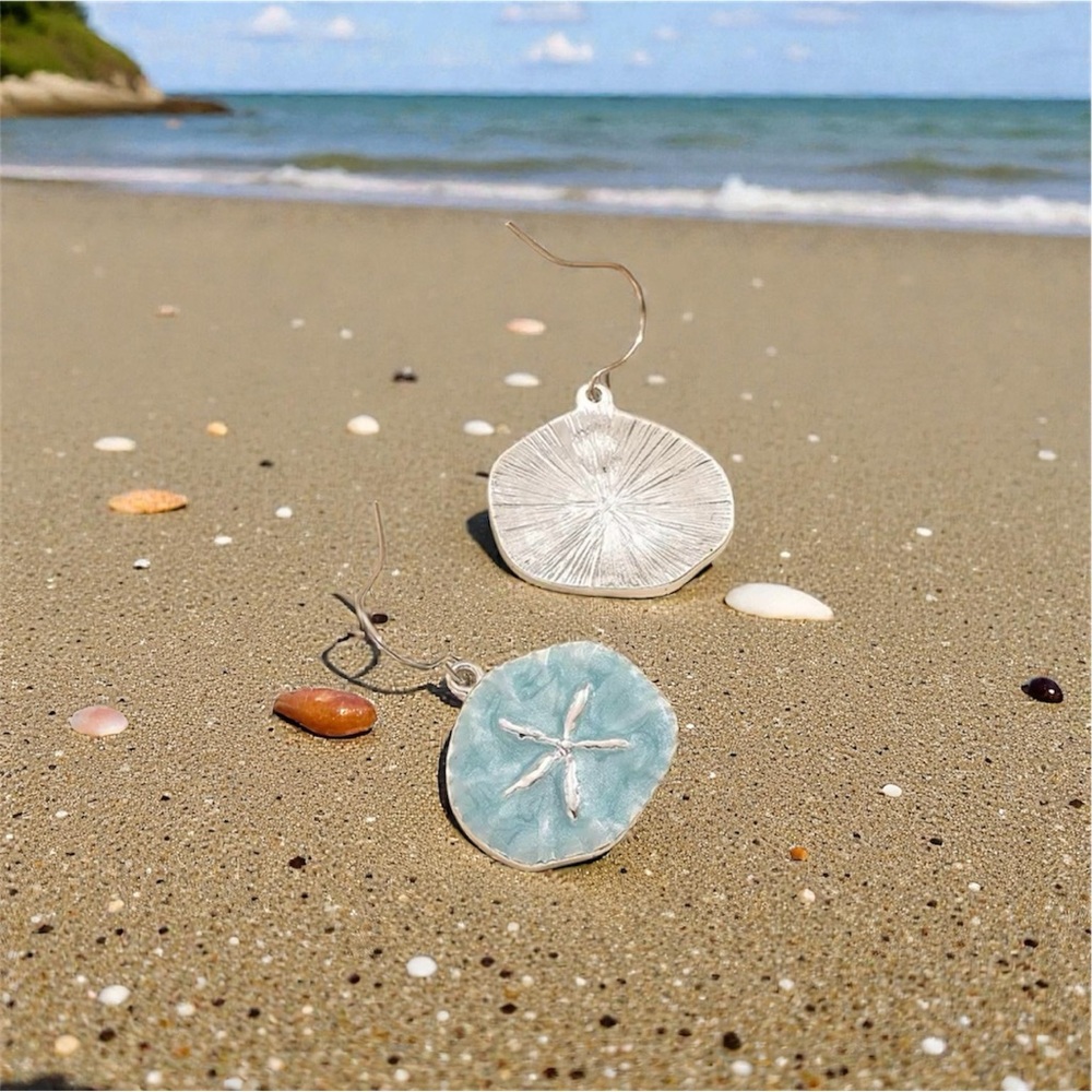 Elegant Silver and Blue Starfish Earrings